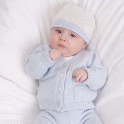 Oscar newborn bonnet - Blue